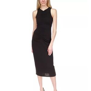 MICHAEL Michael Kors Ruched Sleeveless Midi Dress